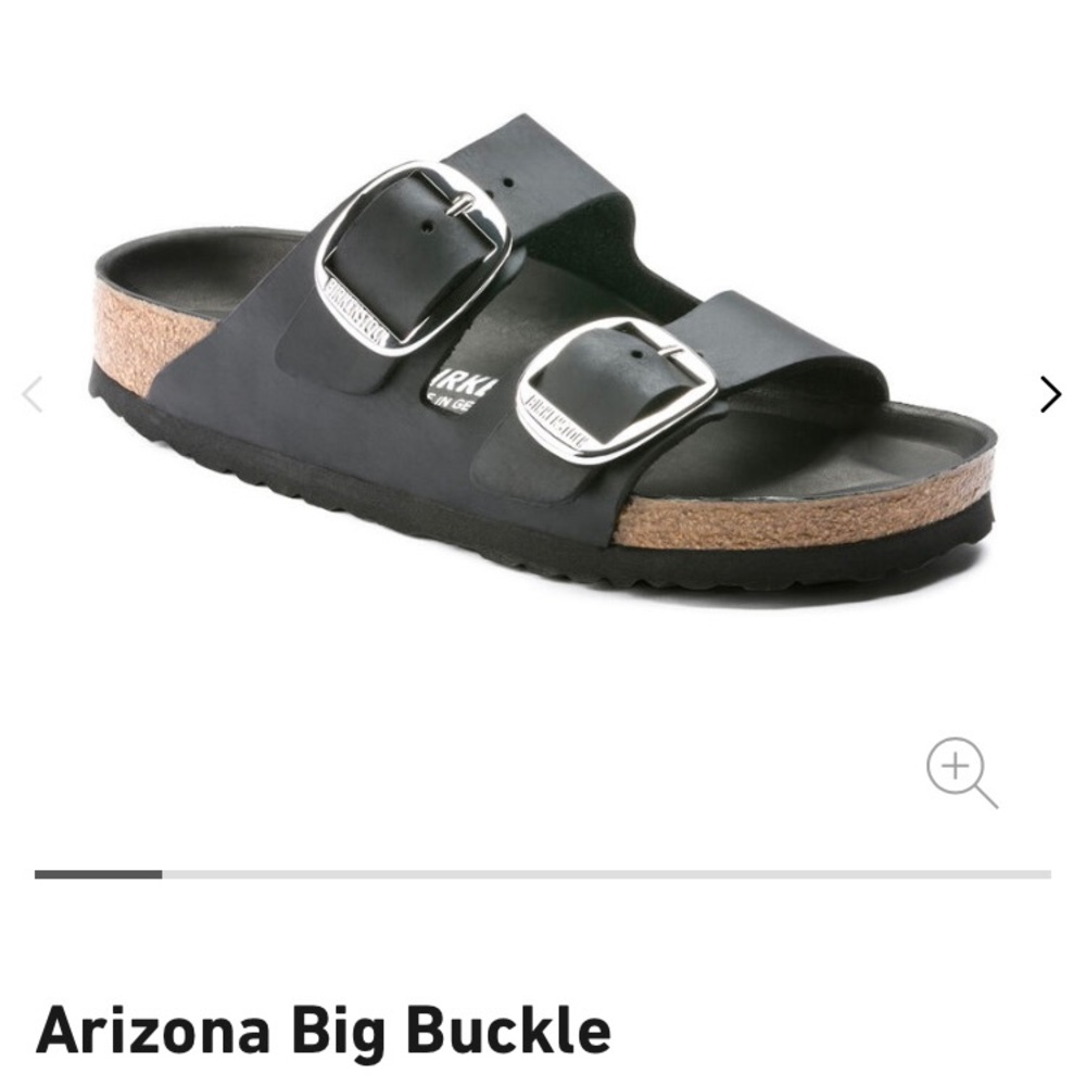 Birkenstock, Arizona black leather big buckle excellent size 5/35